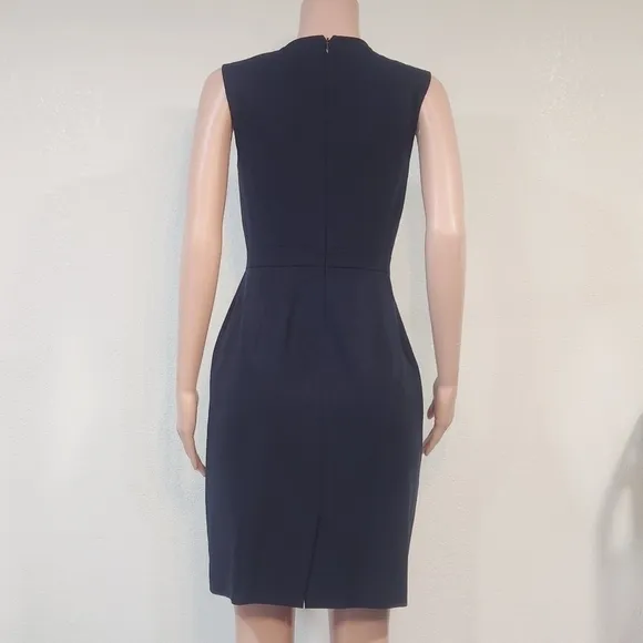 J. Crew Casey Dress Wool Crepe Navy Blue A9688 Suiting Office Work Party Sz 4