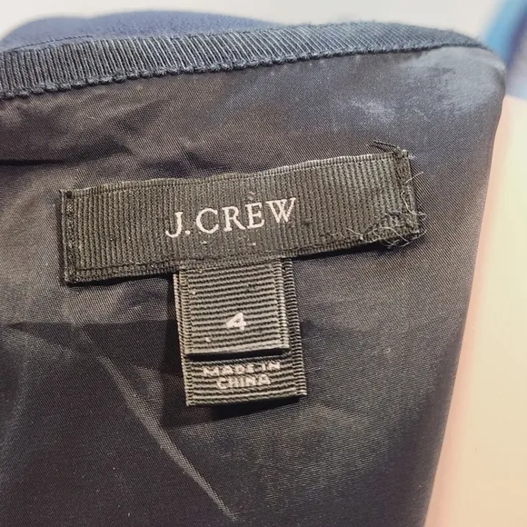J. Crew Casey Dress Wool Crepe Navy Blue A9688 Suiting Office Work Party Sz 4