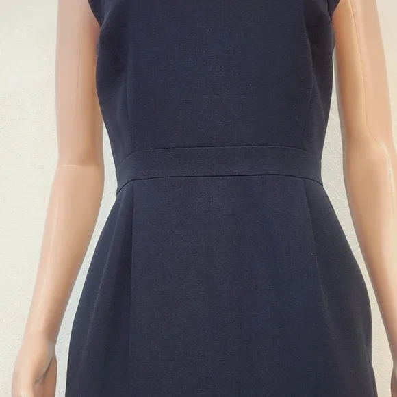 J. Crew Casey Dress Wool Crepe Navy Blue A9688 Suiting Office Work Party Sz 4