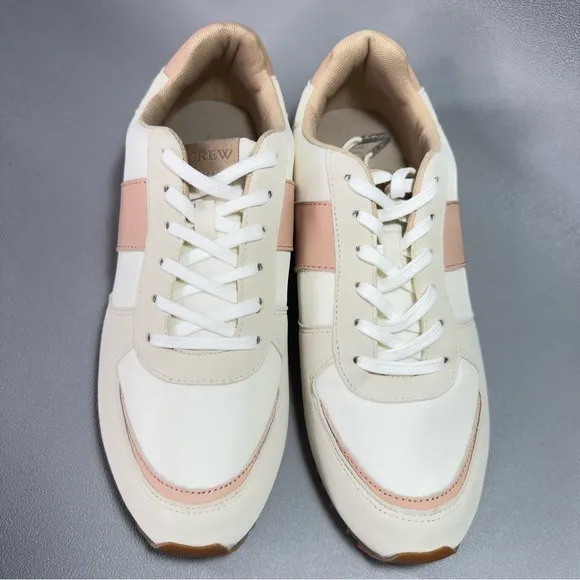 J. Crew Colorblock Clayivory Casual Sneakers 9.5 NWOB
