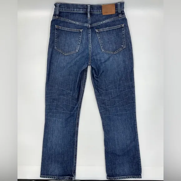 J. Crew EUC 10” Billie Demi Boot Crop in Dark Wash Light Distressing Size 26