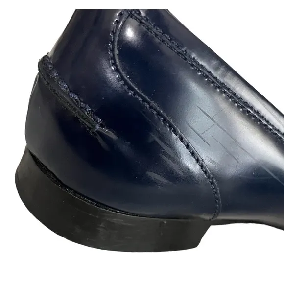 J. Crew Navy blue faux fur Academy loafers size 8.5
