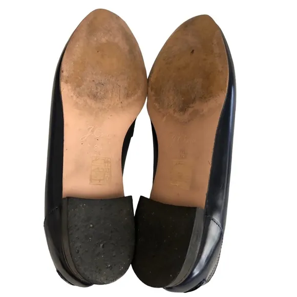 J. Crew Navy blue faux fur Academy loafers size 8.5