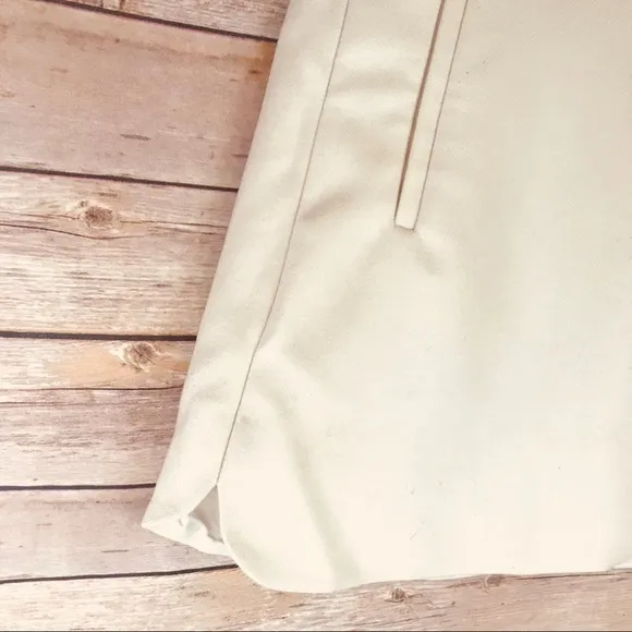 J Crew Petite Mini Skirt Double-Serge Wool Ivory