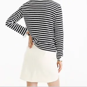 J Crew Petite Mini Skirt Double-Serge Wool Ivory