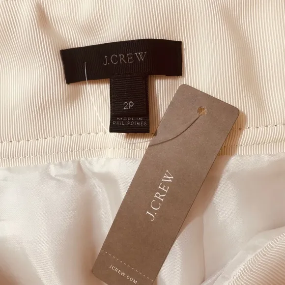 J Crew Petite Mini Skirt Double-Serge Wool Ivory