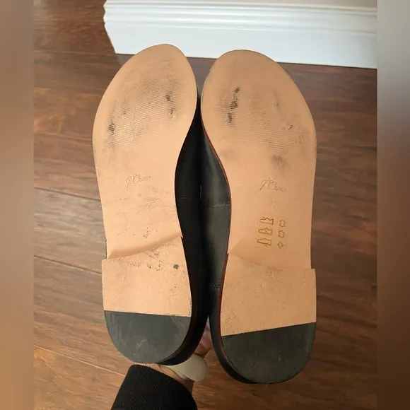 J Crew Ryan Penny Loafers Black Leather-Size 11