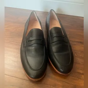 J Crew Ryan Penny Loafers Black Leather-Size 11