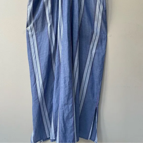 J. McLaughlin Etta Striped Stretch Waist Cotton Lyocell Maxi Dress Size Medium
