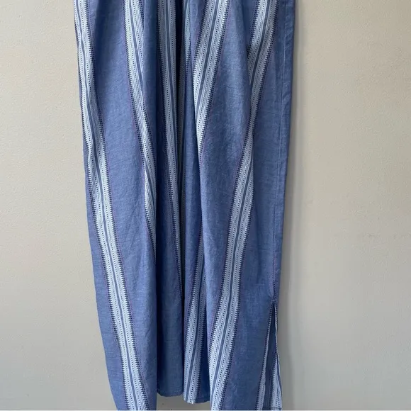 J. McLaughlin Etta Striped Stretch Waist Cotton Lyocell Maxi Dress Size Medium