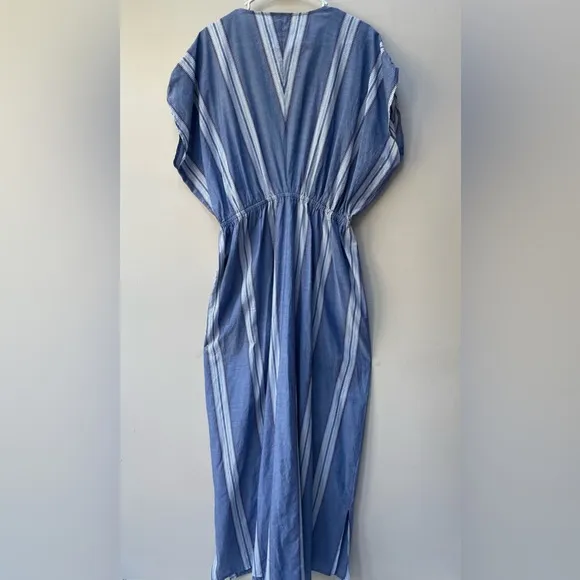 J. McLaughlin Etta Striped Stretch Waist Cotton Lyocell Maxi Dress Size Medium
