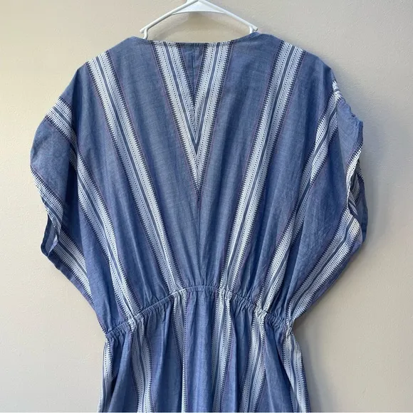 J. McLaughlin Etta Striped Stretch Waist Cotton Lyocell Maxi Dress Size Medium