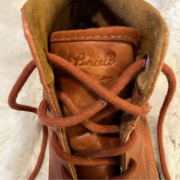 Jack  Purcell Converse Unisex Leather Cognac Color Hightop Lace Up Sneakers Sz 7