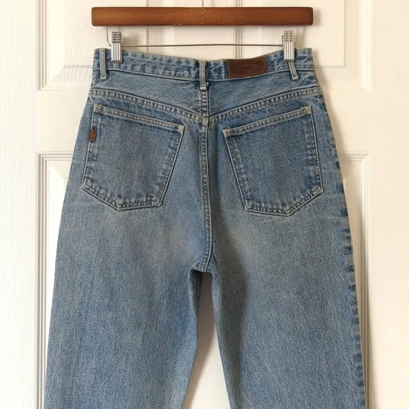 Jag 90's Vintage Classic Medium Wash High Waisted Tapered Leg Denim Mom Jeans 12
