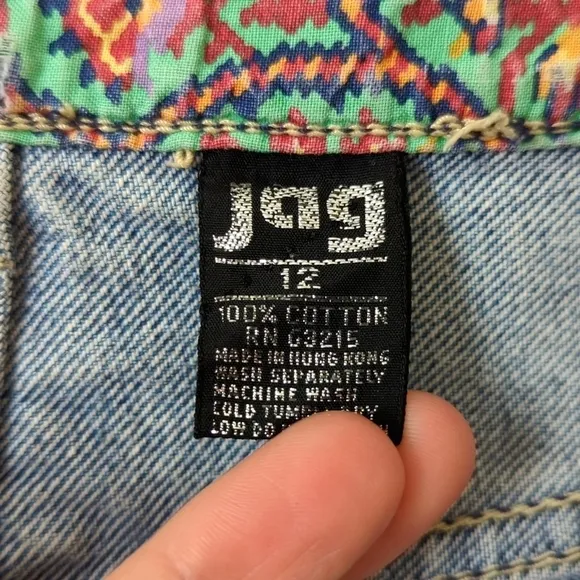 Jag 90's Vintage Classic Medium Wash High Waisted Tapered Leg Denim Mom Jeans 12