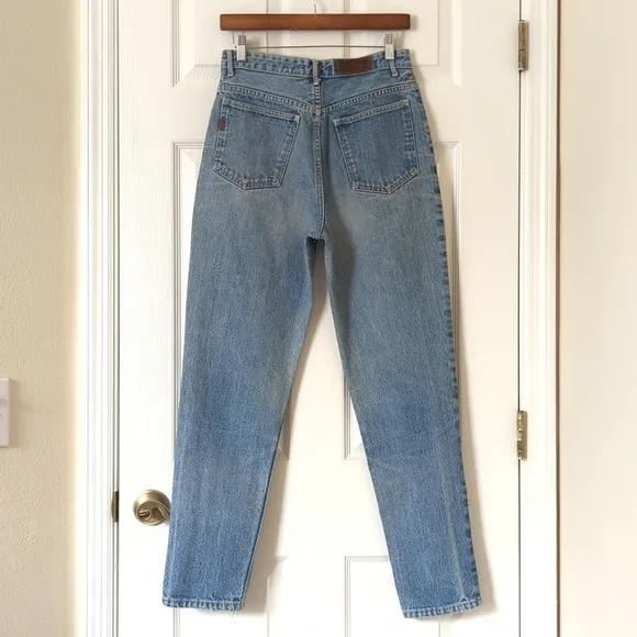Jag 90's Vintage Classic Medium Wash High Waisted Tapered Leg Denim Mom Jeans 12
