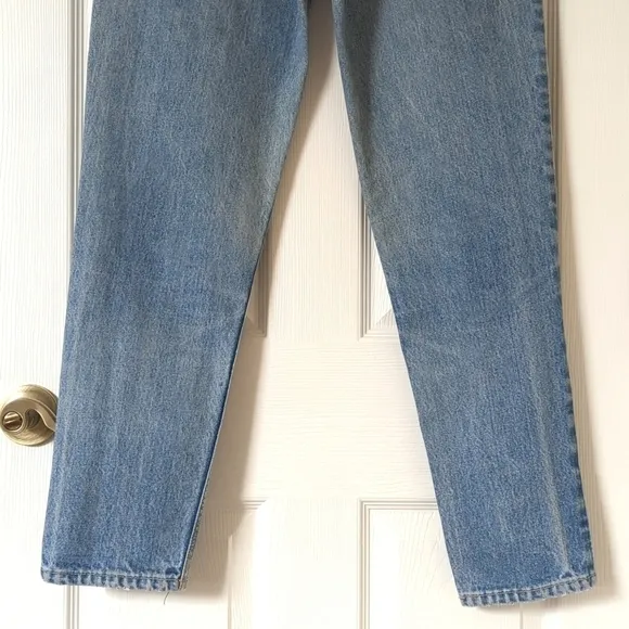 Jag 90's Vintage Classic Medium Wash High Waisted Tapered Leg Denim Mom Jeans 12