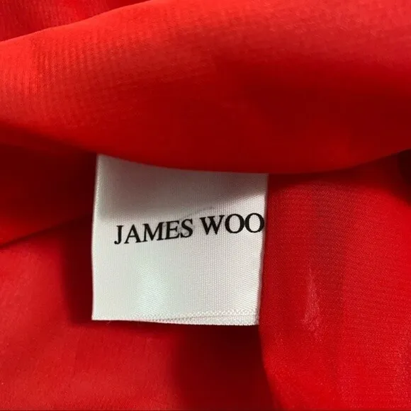 James Woo Red Full Midi Skirt with Box Pleats Size Medium 50s Pinup Mood