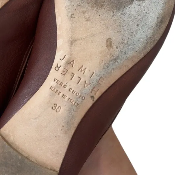 Jamie Haller The Ballet Slipper Rugine Brown Leather Flats Size 7.5