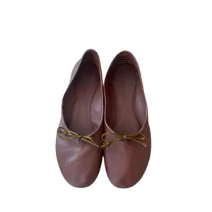 Jamie Haller The Ballet Slipper Rugine Brown Leather Flats Size 7.5