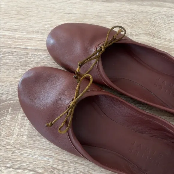 Jamie Haller The Ballet Slipper Rugine Brown Leather Flats Size 7.5