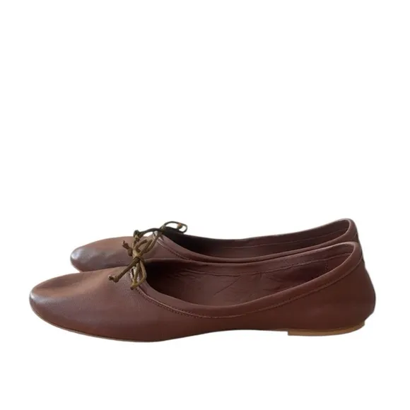 Jamie Haller The Ballet Slipper Rugine Brown Leather Flats Size 7.5