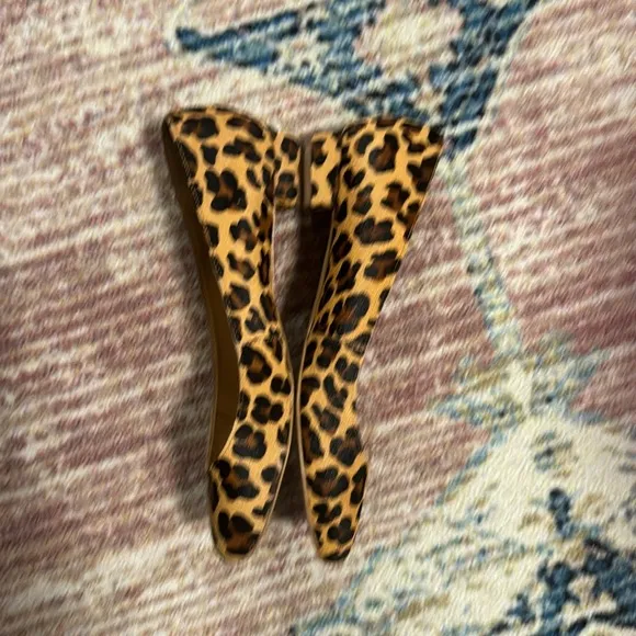 J.crew leopard cheetah calf hair printed flats 6.5
