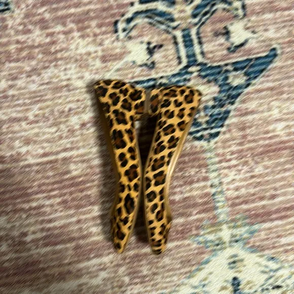 J.crew leopard cheetah calf hair printed flats 6.5