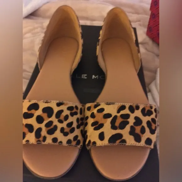 JCrew Leopard Print Open-Toe Flats