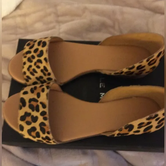 JCrew Leopard Print Open-Toe Flats