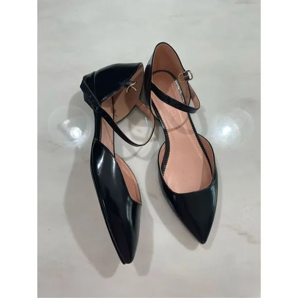 J. Crew Pointed-toe flats in spazzolato leather size 7