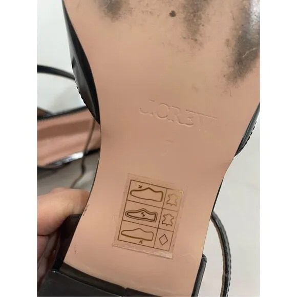 J. Crew Pointed-toe flats in spazzolato leather size 7