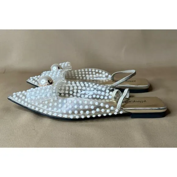 Jeffrey Campbell Pearl Flats Sandals 7 New