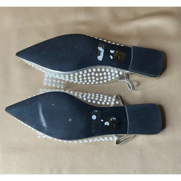 Jeffrey Campbell Pearl Flats Sandals 7 New