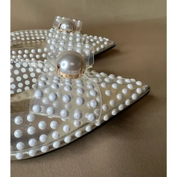 Jeffrey Campbell Pearl Flats Sandals 7 New
