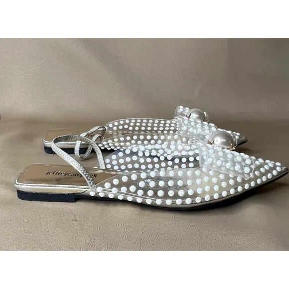 Jeffrey Campbell Pearl Flats Sandals 7 New