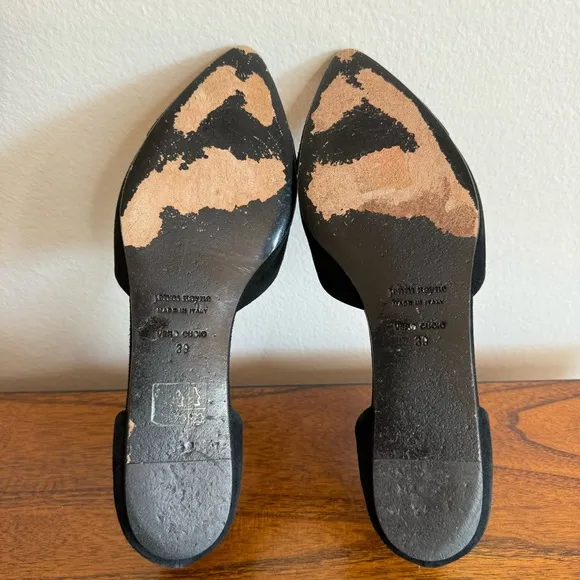 Jenni Kayne Suede D'Orsay Flats SZ.39 BLACK