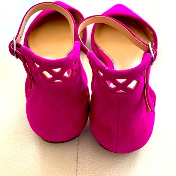 Jessica Simpson Pink Flats with Ankle Straps, Size 7.5