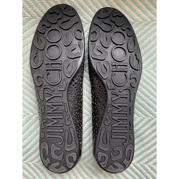 JIMMY CHOO Walsh Perforated Leather Ballet Flats