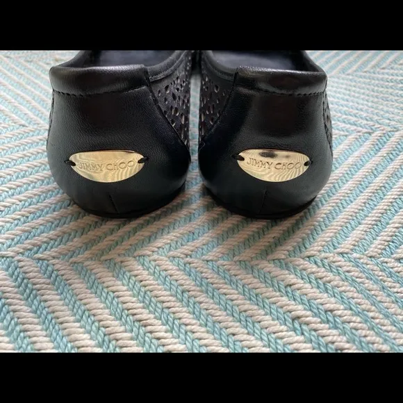 JIMMY CHOO Walsh Perforated Leather Ballet Flats