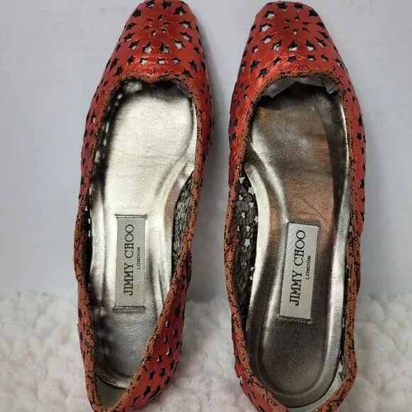 Jimmy Choo Women's Size 7 Momo  Star Res Laser Cut Ballet Flats