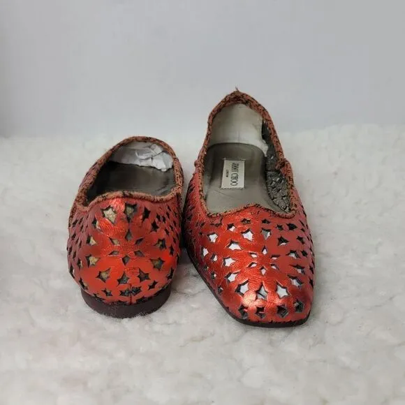Jimmy Choo Women's Size 7 Momo  Star Res Laser Cut Ballet Flats