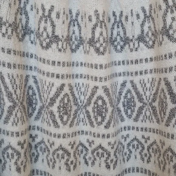 J.Jill Allover Nordic Fair Isle Intarsia Jacquard Pullover Sweater Barley Multi