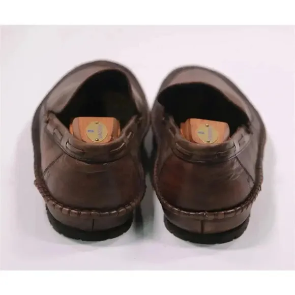 John Varvatos Brown Leather Moccasin Loafers Men's US 11.5