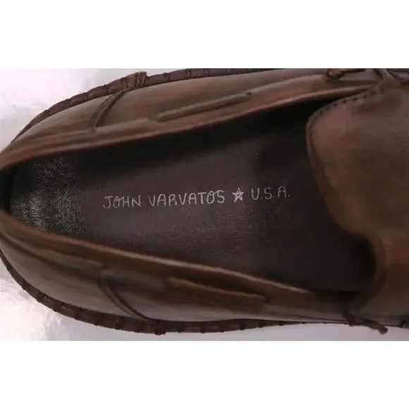 John Varvatos Brown Leather Moccasin Loafers Men's US 11.5