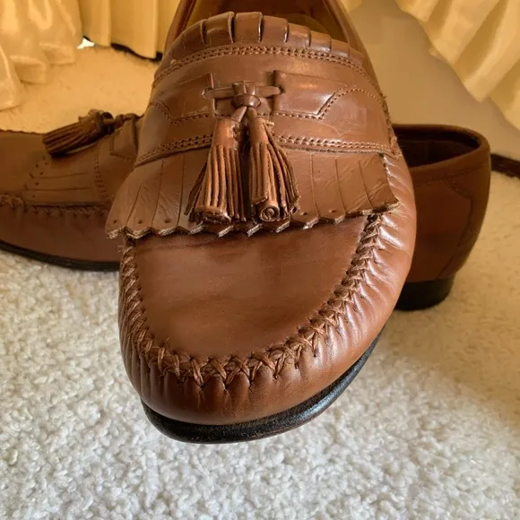 JOHNSTON &amp; MURPHY BRELAND KITTIE MENS LEATHER TASSEL LOAFERS