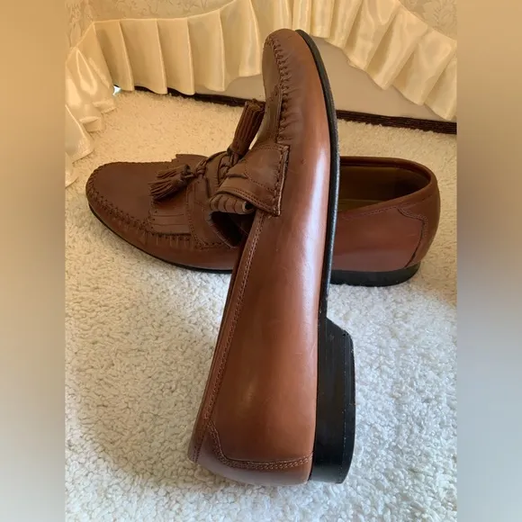 JOHNSTON &amp; MURPHY BRELAND KITTIE MENS LEATHER TASSEL LOAFERS
