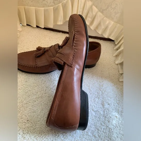 JOHNSTON &amp; MURPHY BRELAND KITTIE MENS LEATHER TASSEL LOAFERS
