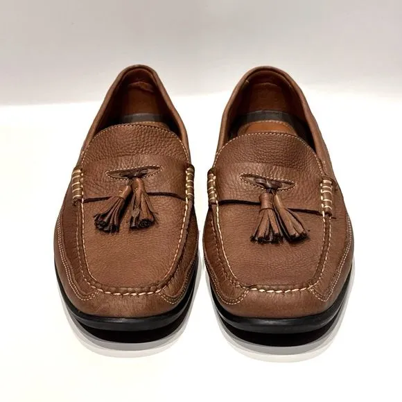 Johnston &amp; Murphy Brown Soft Sheepskin Leather Tassel Loafers Men's Size 9.5M