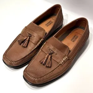 Johnston &amp; Murphy Brown Soft Sheepskin Leather Tassel Loafers Men's Size 9.5M